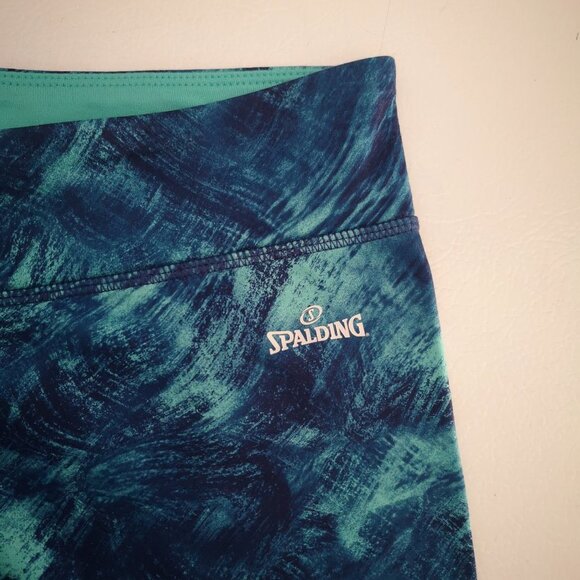 Spalding Speed-Dri Ladies Green & Blue Pattern Size Large Leggings - Picture 8 of 11
